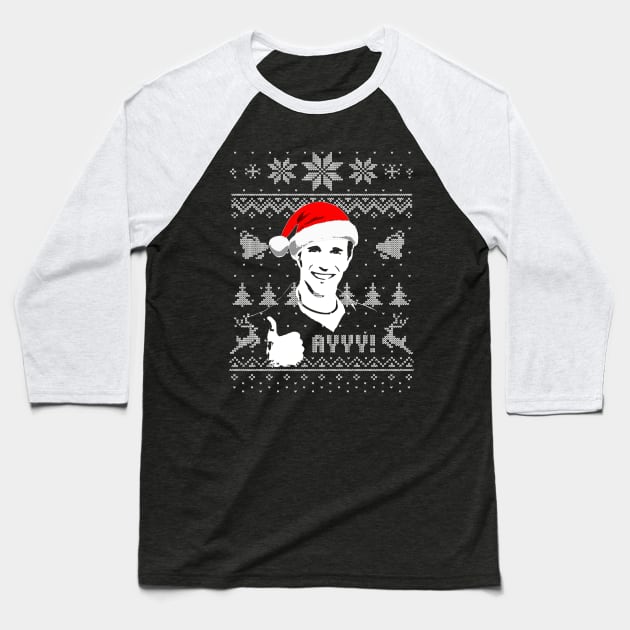 Ayyy Fonzie Christmas Parody Baseball T-Shirt by Nerd_art